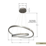 Imagen de Colgante LED Serena Duo 50W Neutro Nickel Ø60/Ø40 100cm h