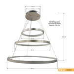Imagen de Colgante LED Serena Tryo 92W Cálido Nickel Ø80/Ø60/Ø40 100cm h