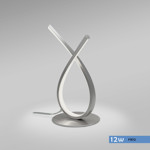 Imagen de Lampara de mesa LED Isadora Cross 12W Frio Nickel Ø14cm 28cm h