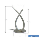 Imagen de Lampara de mesa LED Isadora Cross 12W Frio Nickel Ø14cm 28cm h