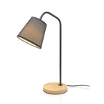 Imagen de LAMPARA Negra Metal-Madera 49cm H