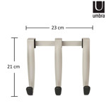Imagen de GANCHOS "S" p/puerta Schnook x3 Niquel/Negro 23x10x21cm UMBRA