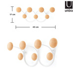 Imagen de PERCHERO Dotsy 7 Ganchos Bco/Natural UMBRA 43.2x10.5x17.2cm