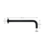 Imagen de BRAZO de Ducha Negro 30cm 90º Metálico
