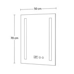 Imagen de ESPEJO LED 50x70cm Luz Neutra Desempañante c/Reloj