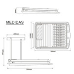 Imagen de ESCURREPLATOS Aluminio 2 Niveles SAKURA 38x50x31cm h