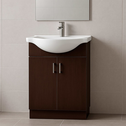 Imagen de M.Baño 60cm 2 Ptas. c/Mesada Wengue/Loza Blanca