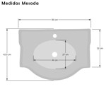 Imagen de M.Baño 60cm 2 Ptas. c/Mesada Blanco/Loza Blanca