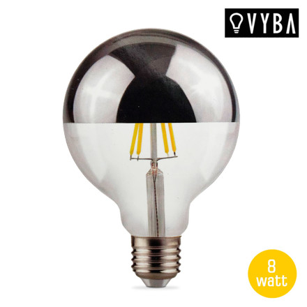 Imagen de LÁMPARA LED Globo Espejada Luz Indirecta 8w E27 Cálida VYBA