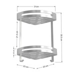 Imagen de ESQUINERO Doble Toronto Aluminio Natural 23x23x35cm