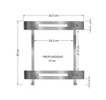 Imagen de REPISA Doble Toronto Aluminio Natural 32x12.5x35cm