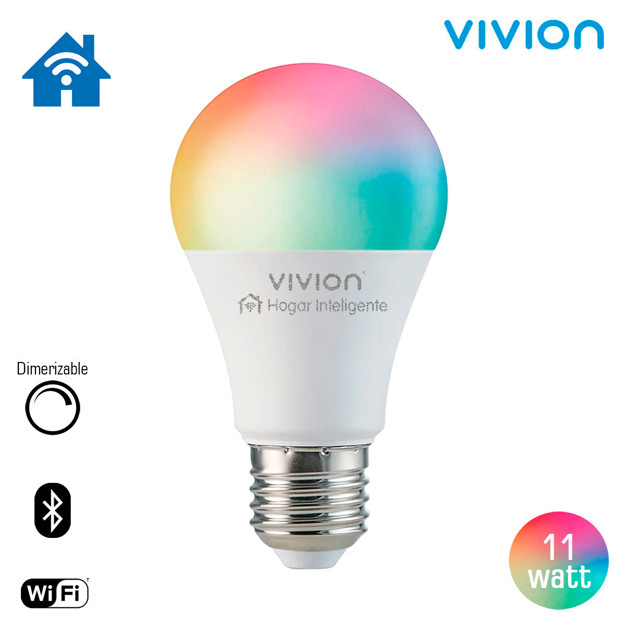 Imagen de LAMPARA LED Bulbo 11w E27 Smart Wi-fi Dimerizable + RGB Vivion