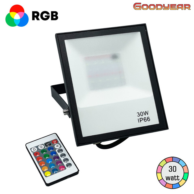 Imagen de REFLECTOR LED RGB 30W C/Control 17x14cm IP 66