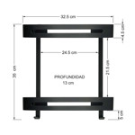 Imagen de REPISA Doble Toronto Aluminio Negro 32x12.5x35cm