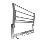 Imagen de TOALLERO Repisa Hotel Plegable Aluminio Natural 56x14x21cm Prof.