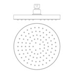 Imagen de ROSETON Redondo Cromo c/Rótula 20cm Ø Plástico/Silicona