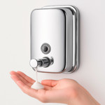 Imagen de DISPENSADOR Jabon Liq 500ml Acero 15*10/11cm prof.
