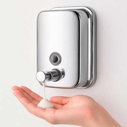Imagen de DISPENSADOR Jabon Liq 500ml Acero 15*10/11cm prof.