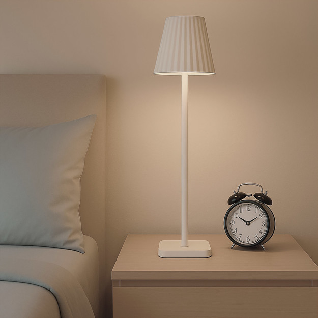 Imagen de LAMPARA de Escritorio Recargable Led 5w Blanca Pant.Corrugada Luz Variable - Tactil