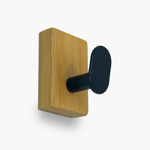 Imagen de PERCHA de Pared Adhesiva Rectangular Natural/Negro