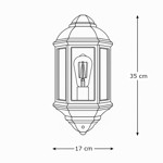 Imagen de FAROL Pared Aluminio y vidr. 3 Caras 17x35cm h