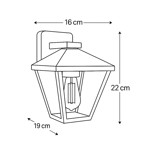 Imagen de FAROL Exterior 4 Caras Planas Aluminio E27 Negro