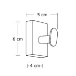 Imagen de PERCHA de Pared Adhesiva Rectangular Natural/Negro