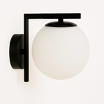 Imagen de APLIQUE de Pared Cap 1 Luz E27 Negro con Vidrio Ø15cm 21cm h