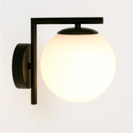 Imagen de APLIQUE de Pared Cap 1 Luz E27 Negro con Vidrio Ø15cm 21cm h