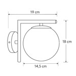 Imagen de APLIQUE de Pared Cap 1 Luz E27 Dorado con Vidrio Ø15cm 21cm h