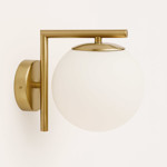 Imagen de APLIQUE de Pared Cap 1 Luz E27 Dorado con Vidrio Ø15cm 21cm h