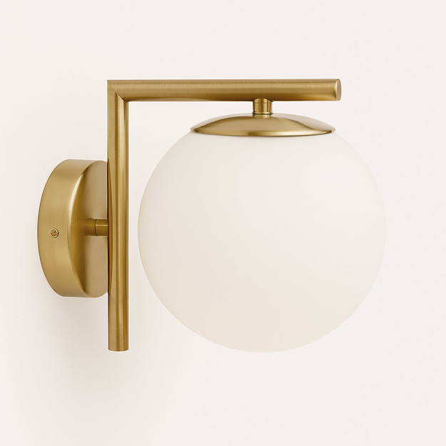 Imagen de APLIQUE de Pared Cap 1 Luz E27 Dorado con Vidrio Ø15cm 21cm h