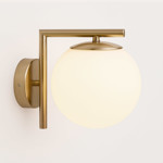 Imagen de APLIQUE de Pared Cap 1 Luz E27 Dorado con Vidrio Ø15cm 21cm h