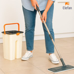 Imagen de SET Mopa Flat + Balde Blanco c/Centrifugado 8Lts
