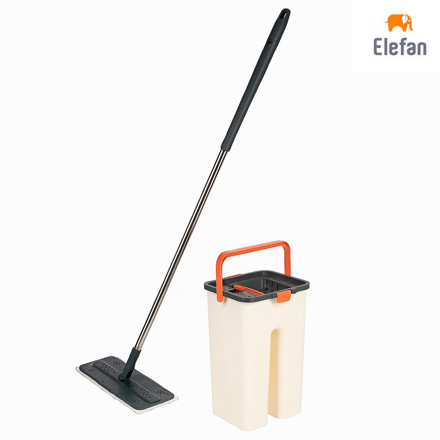 Imagen de SET Mopa Flat + Balde Blanco c/Centrifugado 8Lts