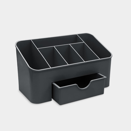 Imagen de ORGANIZADOR Multifuncional c/Reparticiones y Cajon Gris Oscuro 22x11x12cm H