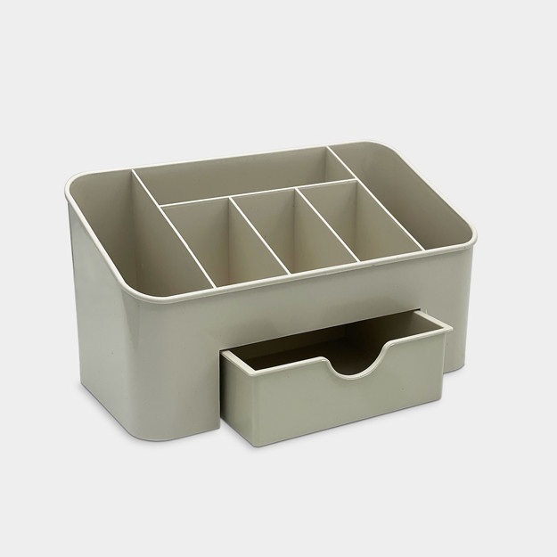 Imagen de ORGANIZADOR Multifuncional c/Reparticiones y Cajon Beige 22x11x12cm H