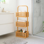 Imagen de ESTANTERIA Vertical 3 Niveles con Asa Bamboo Natural 33.5x18x77cm H