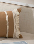 Imagen de ALMOHADON con Trenzas y Flecos Beige 45x45cm