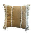 Imagen de ALMOHADON con Trenzas y Flecos Beige 45x45cm