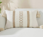 Imagen de ALMOHADON con Tejido Blanco/Beige 50x30cm