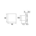 Imagen de EXTRACTOR CATA UC-10 Silentis Std. Gris Mate Ø98mm / 105m³/H / 16x16cm
