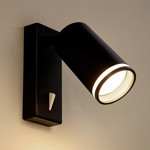 Imagen de SPOT 1 Luz GU10 de pared c/LLave Cilindrico Negro