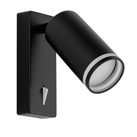 Imagen de SPOT 1 Luz GU10 de pared c/LLave Cilindrico Negro