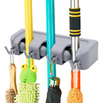 Imagen de Soporte p/Escobas x 3 Plastico Gris 26x6cm / 9cm prof.