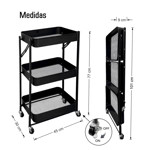 Imagen de CARRITO Auxiliar plegable Negro 45x30x77cm