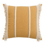 Imagen de ALMOHADON con Trenzas y Flecos Beige 45x45cm