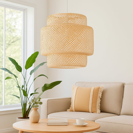 Imagen de COLGANTE 1 Luz E27 Artesanal Bamboo Ø40