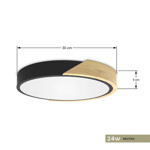 Imagen de PANEL LED 24W Neutro Negro-Madera Ø30cm