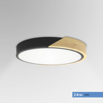 Imagen de PANEL LED 24W Frio Negro-Madera Ø30cm